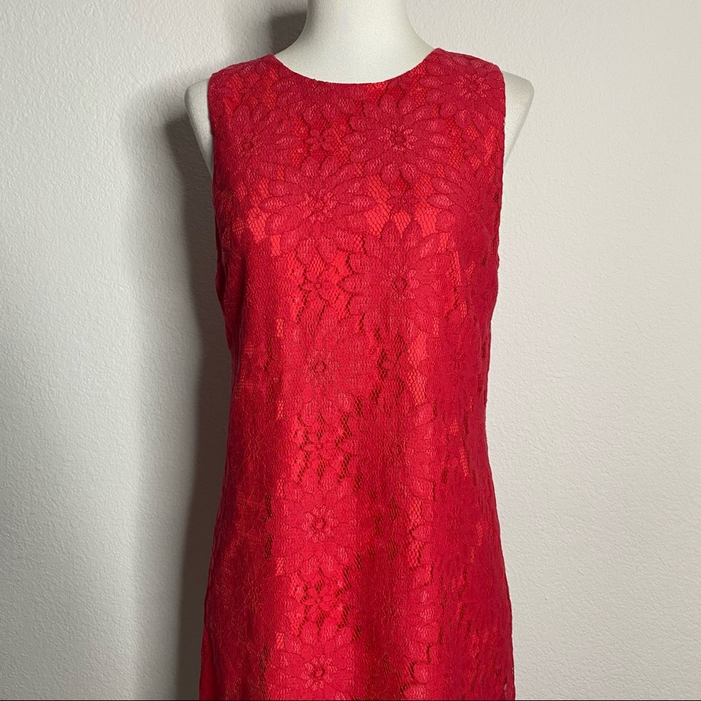 CeCe Berry Pink Floral Lace Shift Dress - Picture 3 of 8